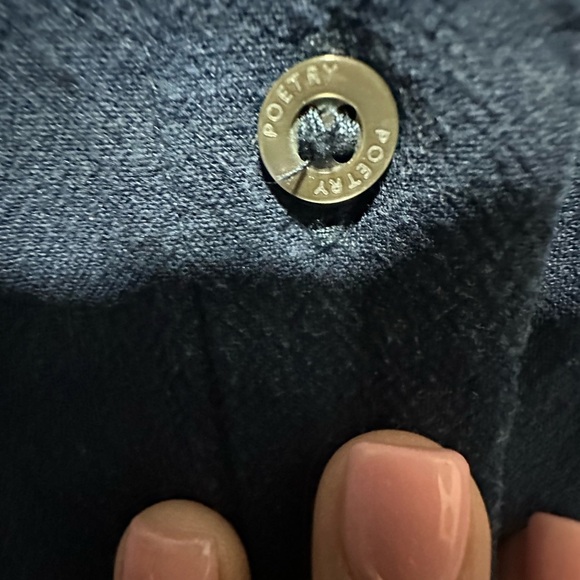 POETRY Overlayer Shirt Midi Dress Size 8 Navy Linen Blend Lagenlook with pockets - Picture 7 of 7